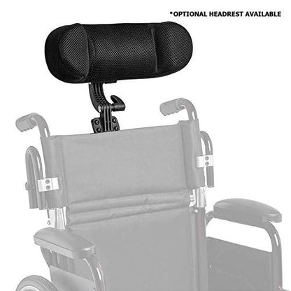 Wheelchair headrest attachment on a white background

