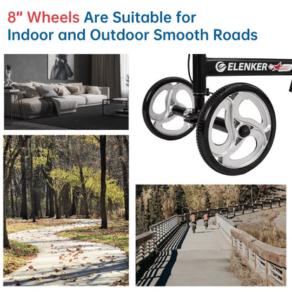 Elenker wheelchair with large wheels on a background of indoor and outdoor smooth roads.

