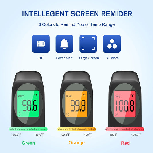 Digital Thermometer for Adults and Kids, Forehead No-Touch Thermometer with Fever Alarm, Accurate and Easy-To-Use Thermometer for Home Use,Digital Thermometer for Adults,Black