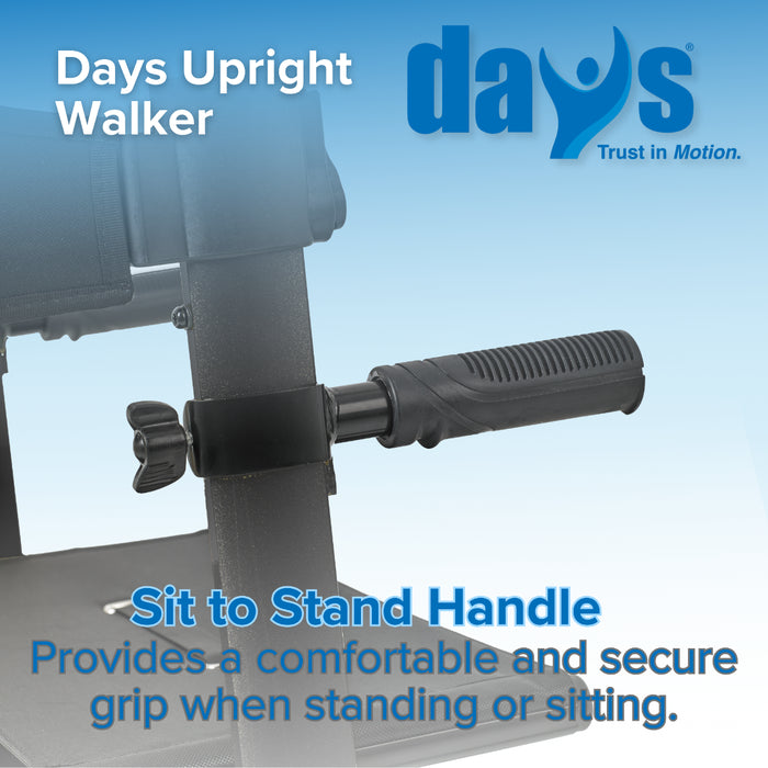 Days Upright Walker with sit to stand handle on a blue background