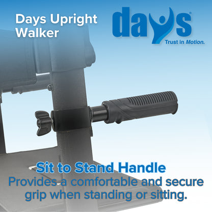 Days Upright Walker with sit to stand handle on a blue background