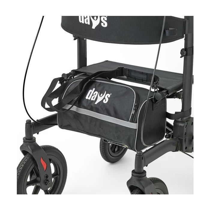 Black walker with attached bag featuring 'days' branding on a white background