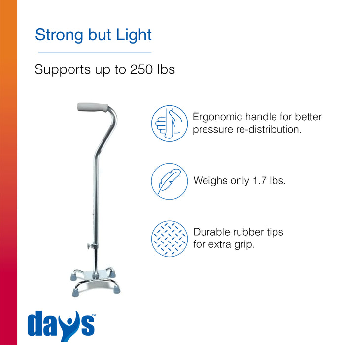 Ergonomic support device with features highlighted on a white background, featuring the Days brand.