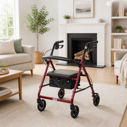Aluminum Rollator with Fold‑Up, Removable Backrest