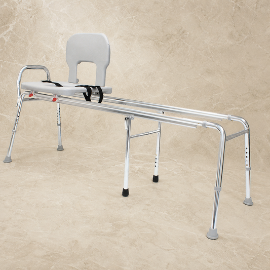 Toilet‑to‑Tub Sliding Transfer Bench with Cut‑Out (XXL, 350 lb Capacity)