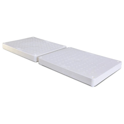 Two white bath steps on a white background