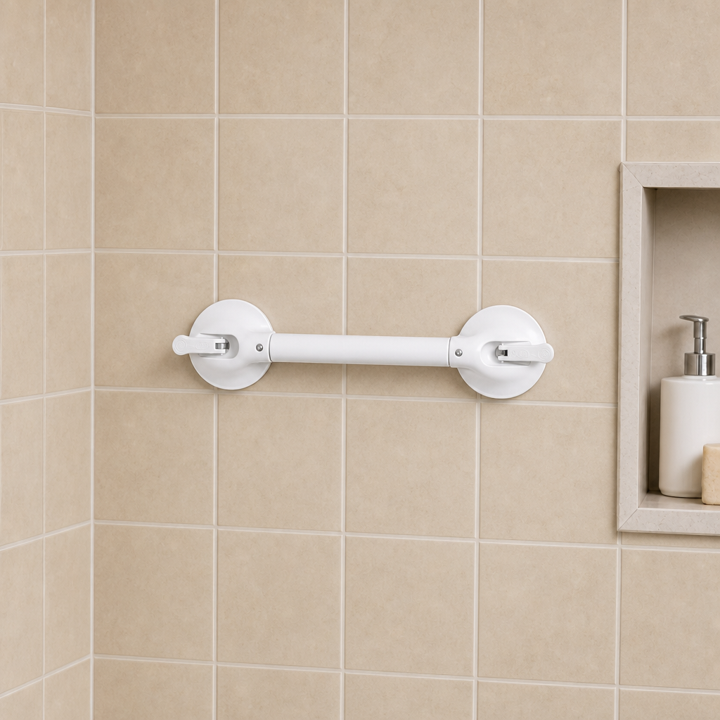Portable Grab Bar (Medium) – Telescoping Suction Support, 130 lb Capacity