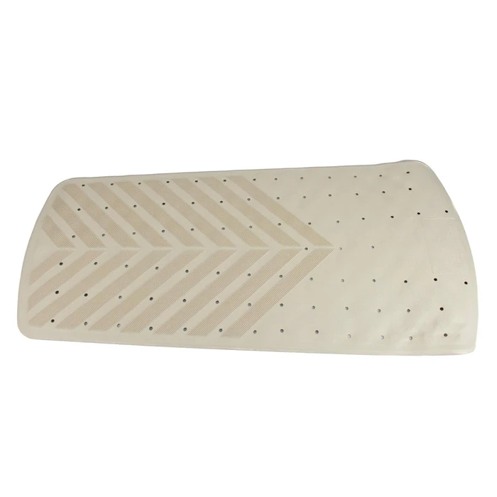 White shower mat with a chevron pattern on a white background