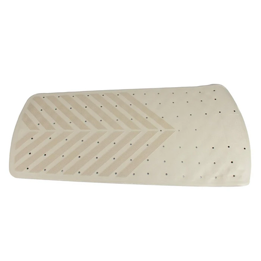 White shower mat with a chevron pattern on a white background
