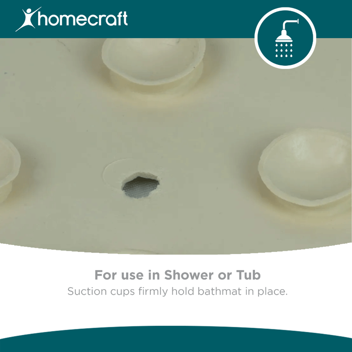 Bathmat with suction cups for shower or tub use, featuring Homecraft branding.