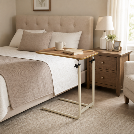 Overbed Table – Height Adjustable, No‑Caster Design