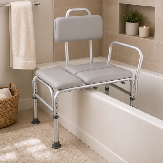 Homecraft Padded Transfer Bench – Adjustable 17.5"–21.5"