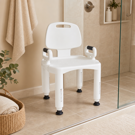 Shower Chair – Adjustable 16"–25" Height, 400 lb. Capacity