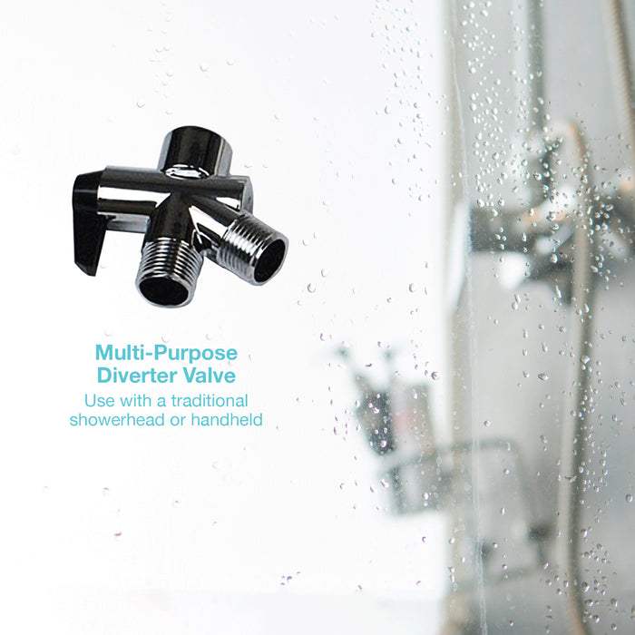 Hand Held Showerhead with Diverter Valve | Adjustable Shower Spray