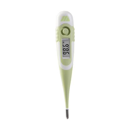 9-Second Waterproof Digital Thermometer with Flexible Tip for Fast Oral, Rectal or Underarm Temperature Readings for Babies, Children and Adults, Green