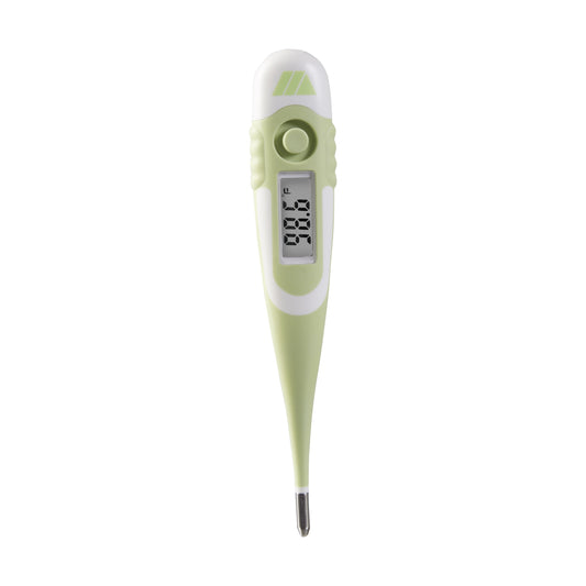 9-Second Waterproof Digital Thermometer with Flexible Tip for Fast Oral, Rectal or Underarm Temperature Readings for Babies, Children and Adults, Green