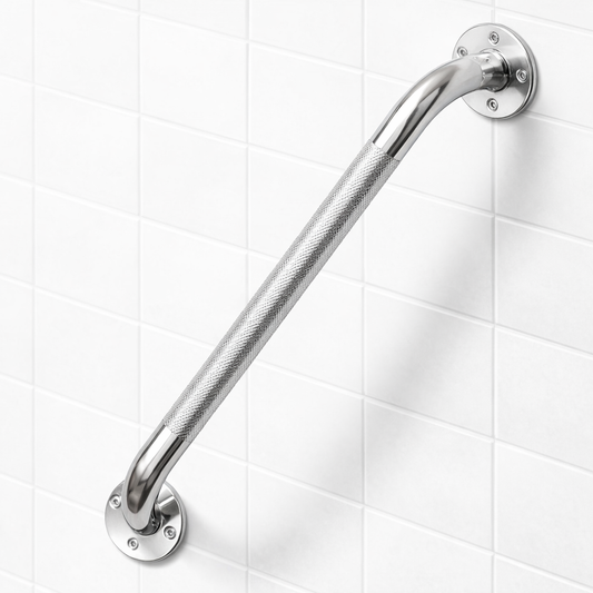 McKesson 18" Chrome Wall Grab Bar – Knurled Steel, ADA‑Compliant When Properly Installed