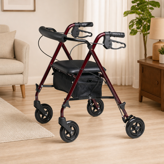 Lightweight 11 lb. Rollator with Adjustable Seat