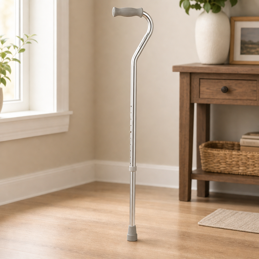 Adjustable Lightweight Aluminum Cane – Height‑Adjustable Walking Cane