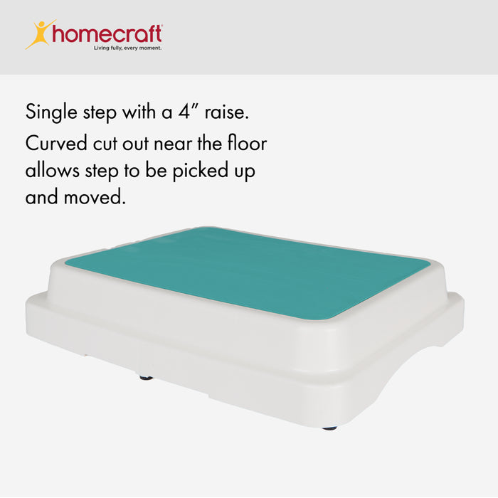 Step platform with teal top and white base, featuring Homecraft branding.