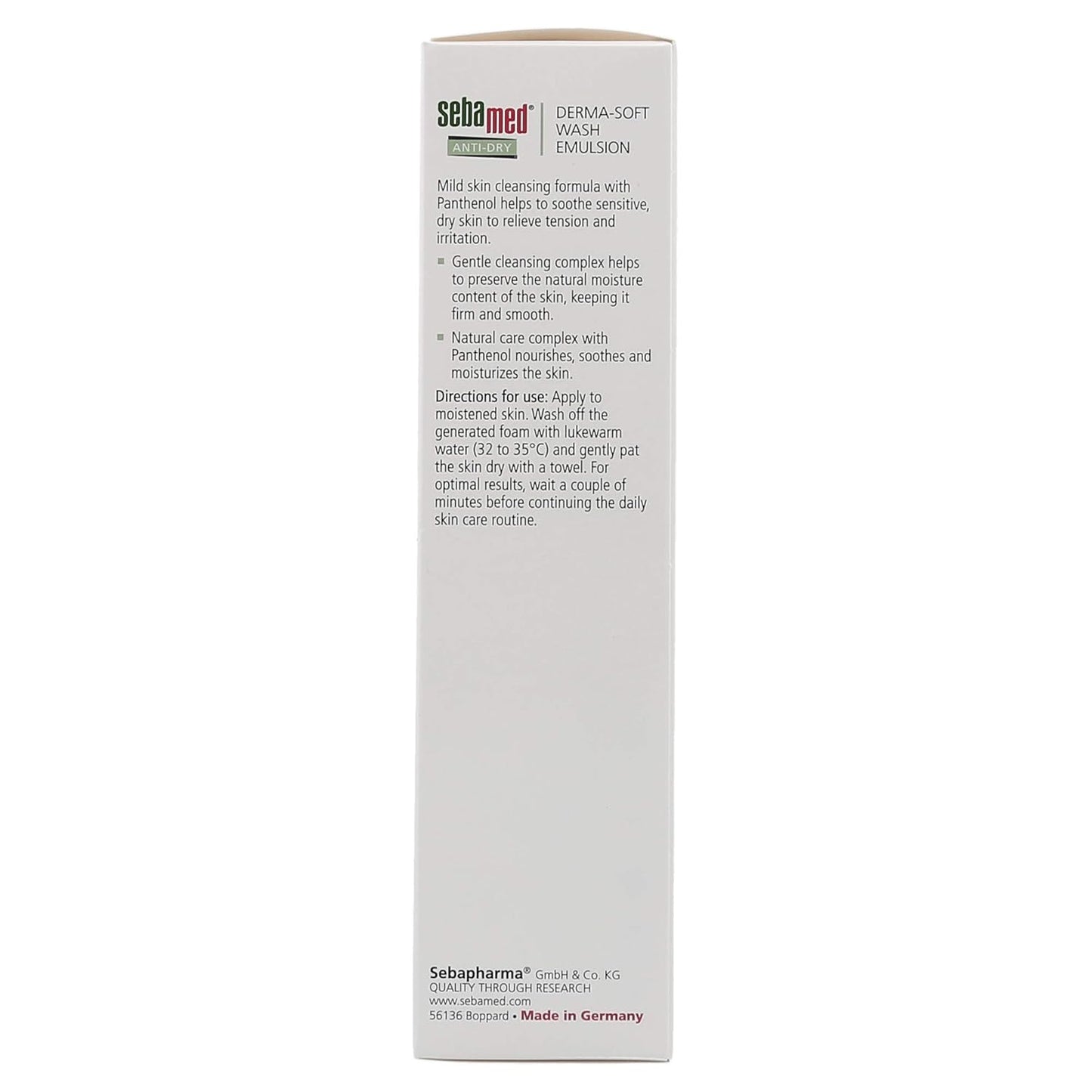 Sebamed Derma-Soft Wash Lotion packaging on a white background

