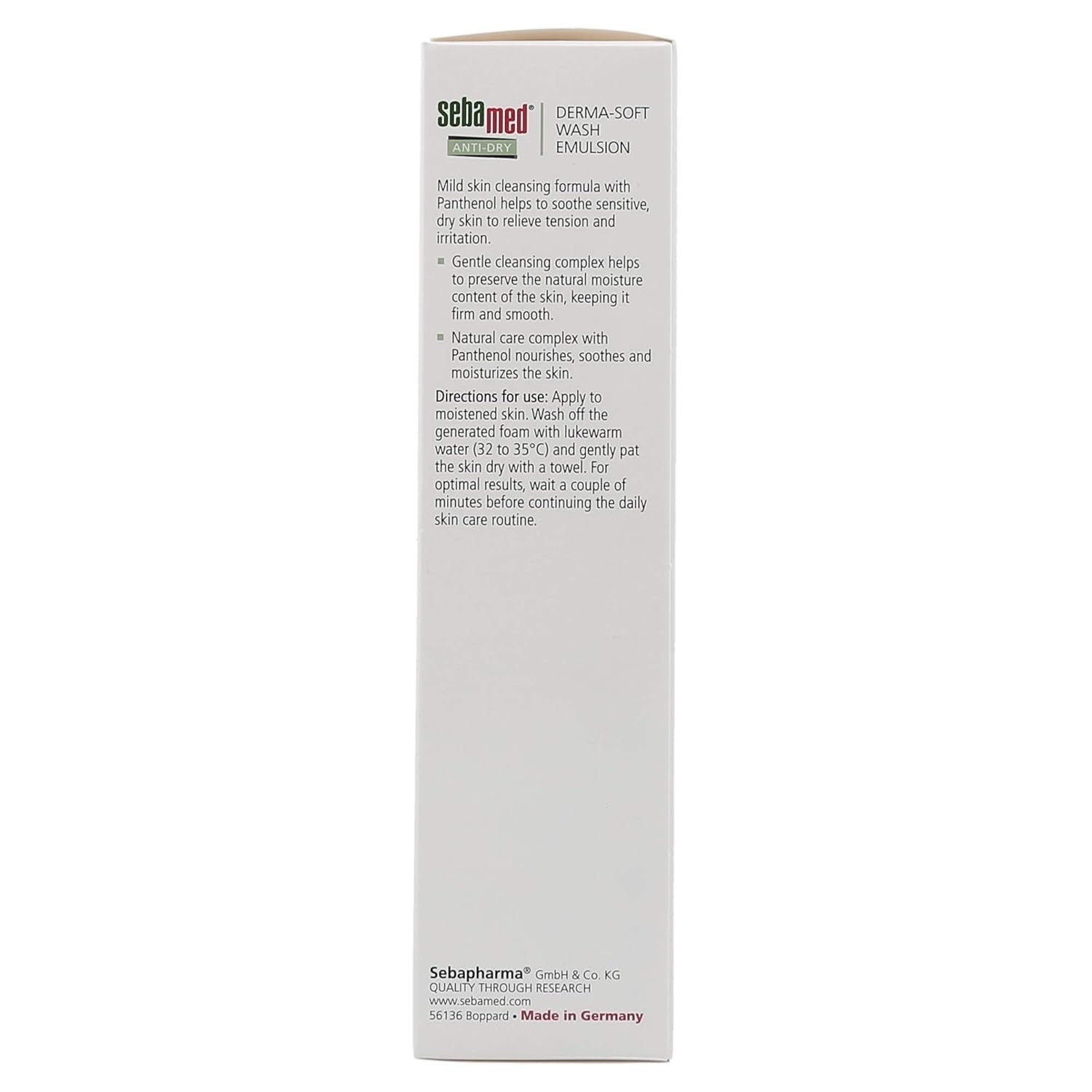 Sebamed Derma-Soft Wash Lotion packaging on a white background

