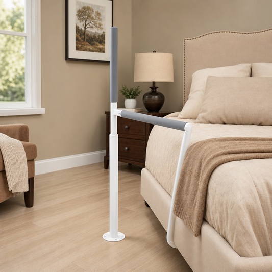 Floor‑Mounted Pivoting Support Rail