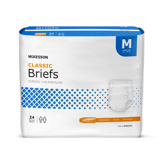 Classic Briefs, Incontinence, Light Absorbency, Medium, 24 Count, 4 Packs, 96 Total