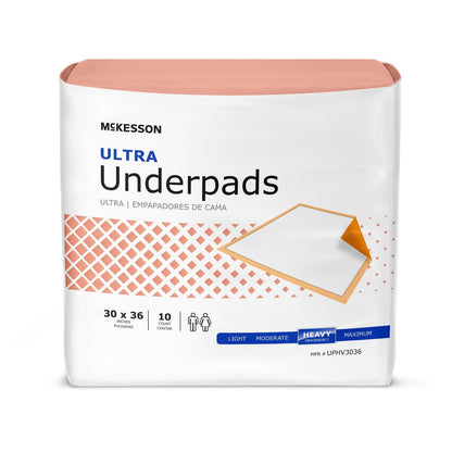 Package of McKesson Ultra Underpads on a white background
