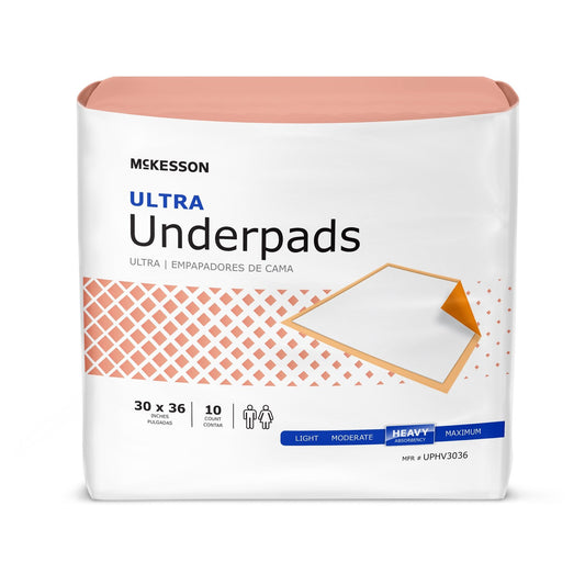 Package of McKesson Ultra Underpads on a white background