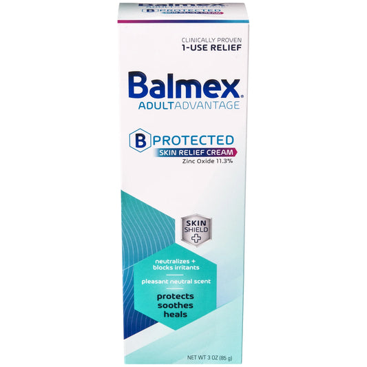 Balmex Adult Advantage skin relief cream box on a white background

