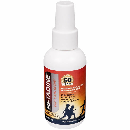 Betadine First Aid Spray – 3 oz (Pack of 4), Antiseptic