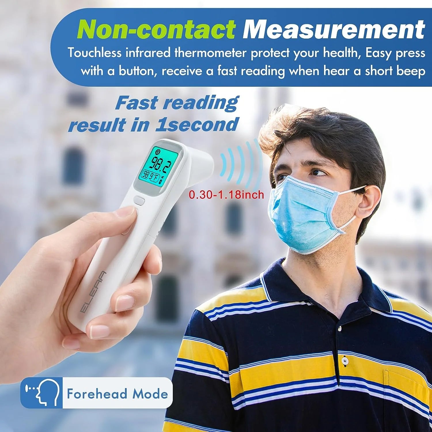 Ear Thermometer for Kids, Baby Thermometer with Forehead and Ear Mode for Adults, Infant, Kids and Toddler, Touchless and 1 Second Reading with Fever Alarm and Mute Function