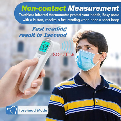 Ear Thermometer for Kids, Baby Thermometer with Forehead and Ear Mode for Adults, Infant, Kids and Toddler, Touchless and 1 Second Reading with Fever Alarm and Mute Function