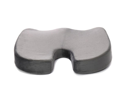 Gray cushion with a wavy design on a white background

