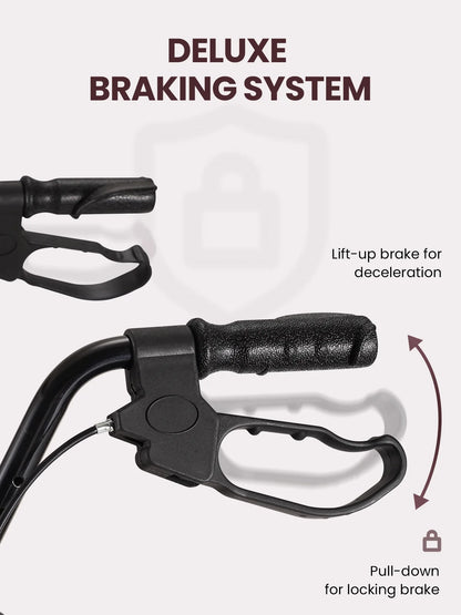Deluxe braking system with lift-up and pull-down functions on a white background

