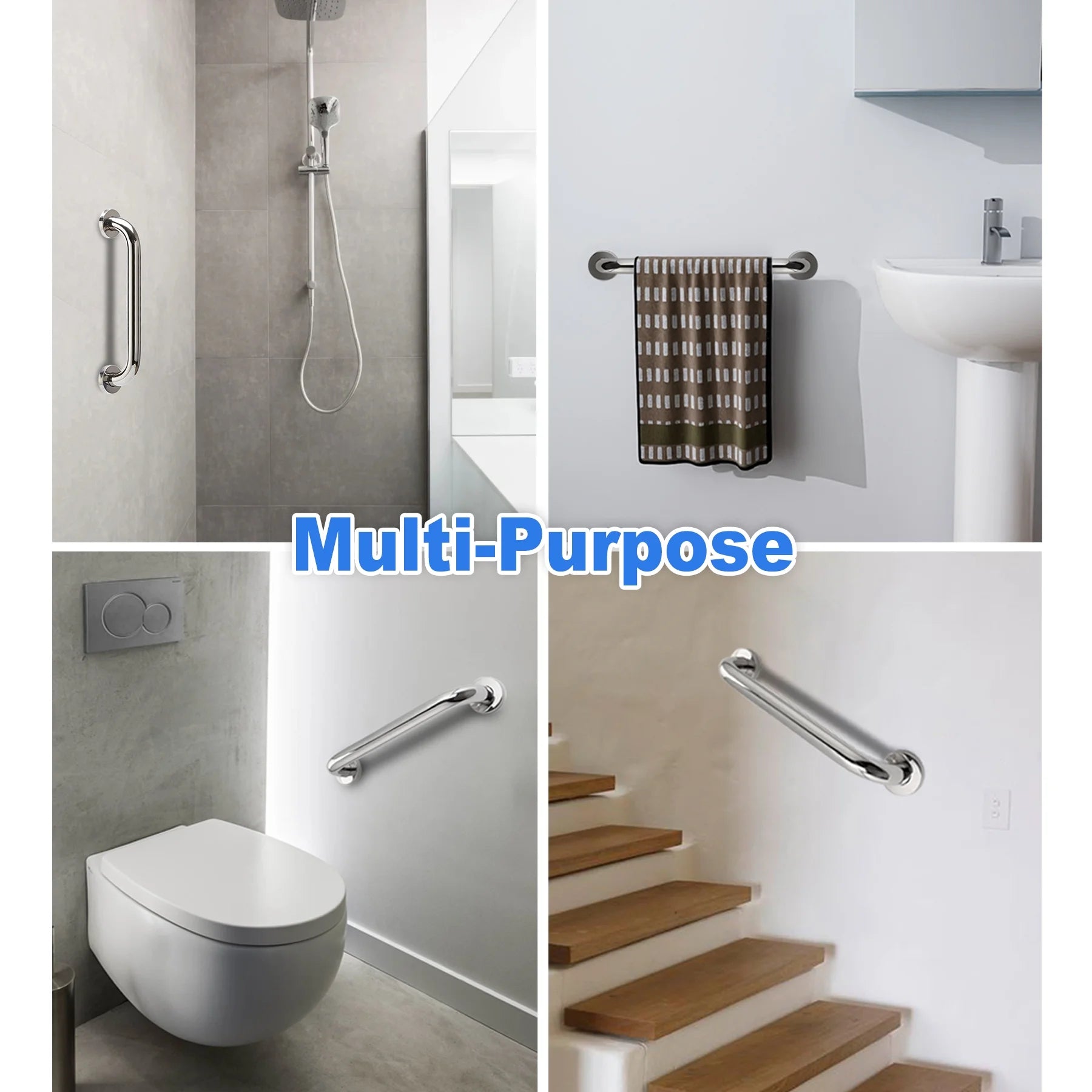 Collage of bathroom fixtures with 'Multi-Purpose' text overlay

