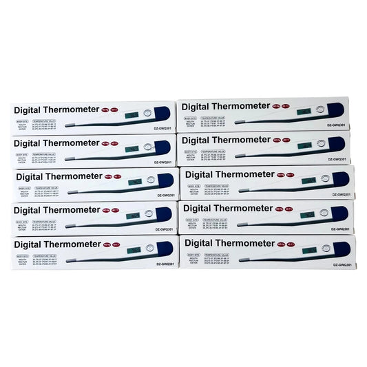 Clinical Digital Thermometer Oral/Rectal/Underarm - Pack of 10