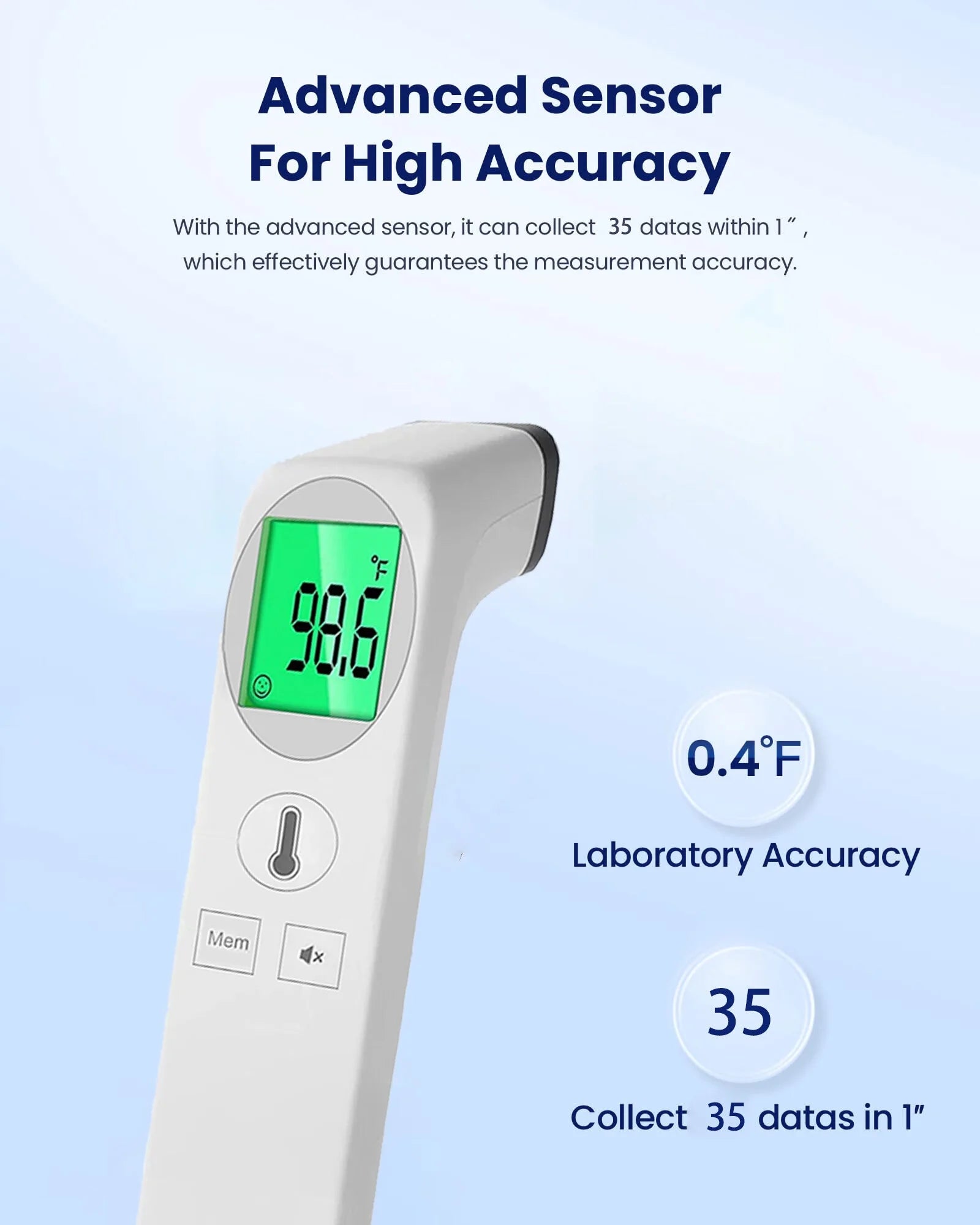 No-Touch Thermometer for Adults and Kids,Fast Accurate Digital Thermometer with Fever Alarm & Silent Mode, Easy-To-Use for Babies, Kids, & Elderly