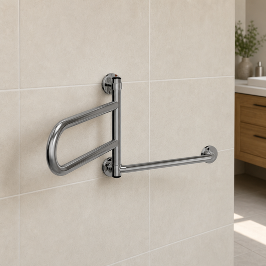 DependaBar™ 16" Pivoting Grab Bar – Chrome | Space‑Saving Safety Support | CarePoint Direct