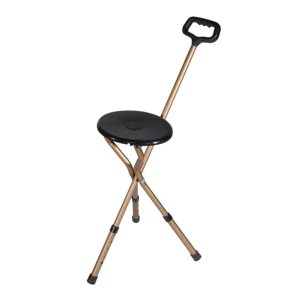 Drive Medical Adjustable Folding Cane Seat – Bronze, 250 lb Capacity