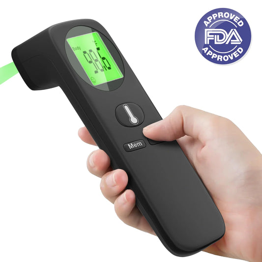 Digital Thermometer for Adults and Kids, Forehead No-Touch Thermometer with Fever Alarm, Accurate and Easy-To-Use Thermometer for Home Use,Digital Thermometer for Adults,Black