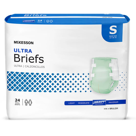 Ultra Adult Incontinence Briefs, Disposable, Unisex, Small, 24 Count, 1 Pack