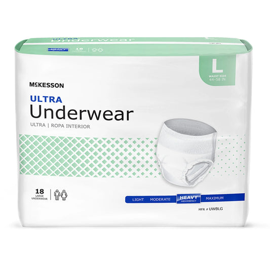 Ultra Underwear, Incontinence, Heavy Absorbency, Large, 72 Ct