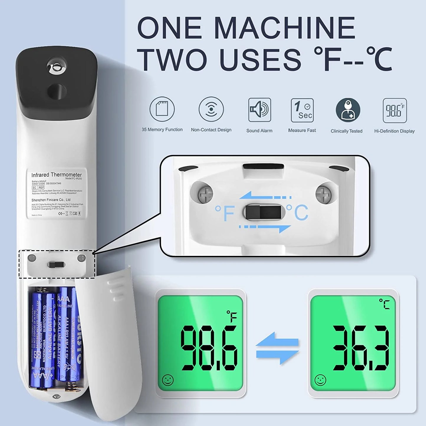No-Touch Thermometer for Adults and Kids,Fast Accurate Digital Thermometer with Fever Alarm & Silent Mode, Easy-To-Use for Babies, Kids, & Elderly