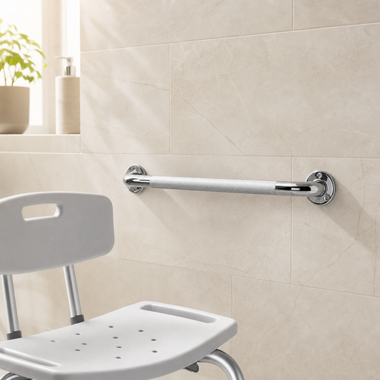 Homecraft 16" Chrome Grab Rail – Textured Non‑Slip Support