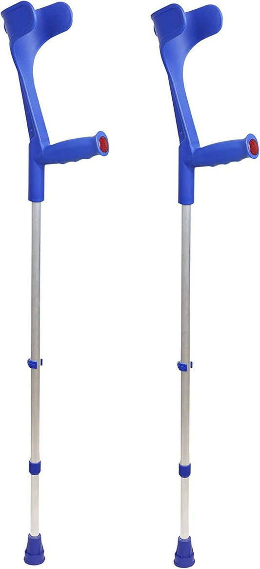 Pepe Forearm Crutches – Adjustable Open Cuff, Lightweight Aluminum, Blue (Pair)