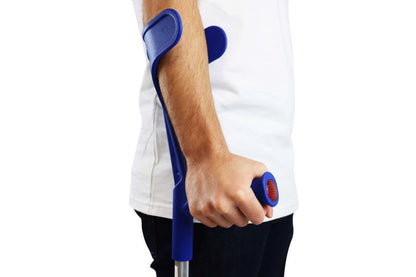 Pepe Forearm Crutches – Adjustable Open Cuff, Lightweight Aluminum, Blue (Pair)