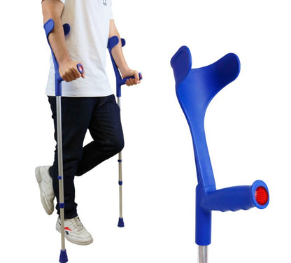 Pepe Forearm Crutches – Adjustable Open Cuff, Lightweight Aluminum, Blue (Pair)