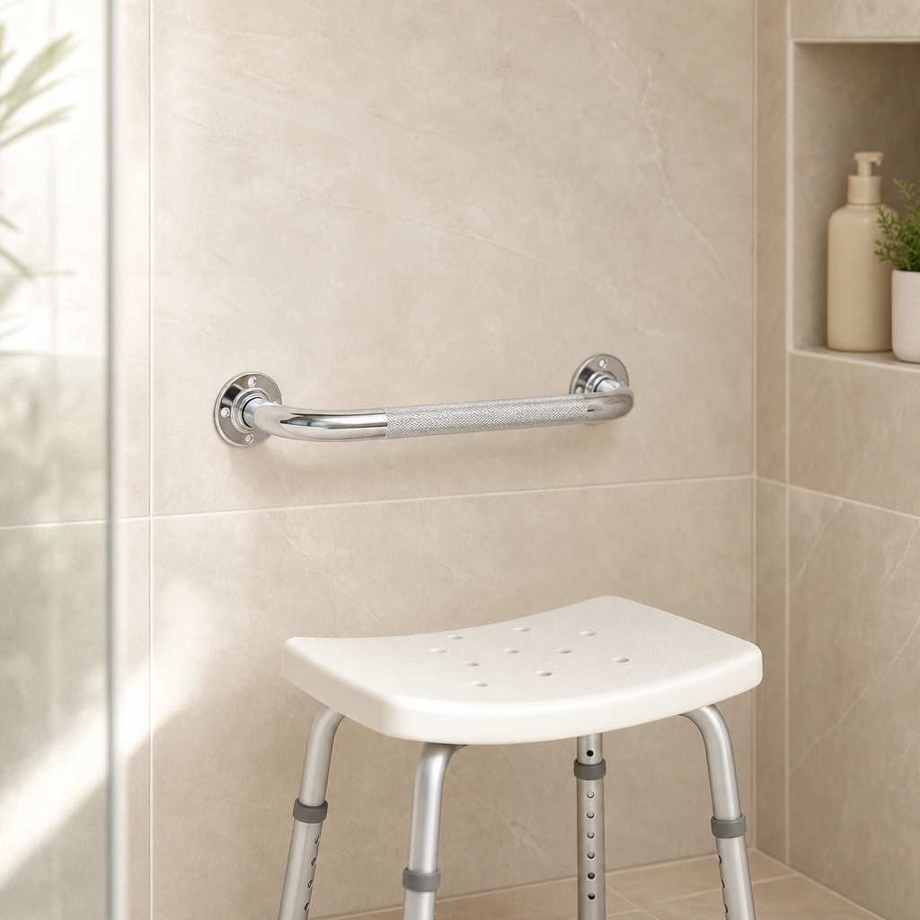 18" Chrome Grab Bar – Knurled Safety Support